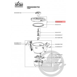 Couvercle inox + joint robot All Cook SS-8030002146