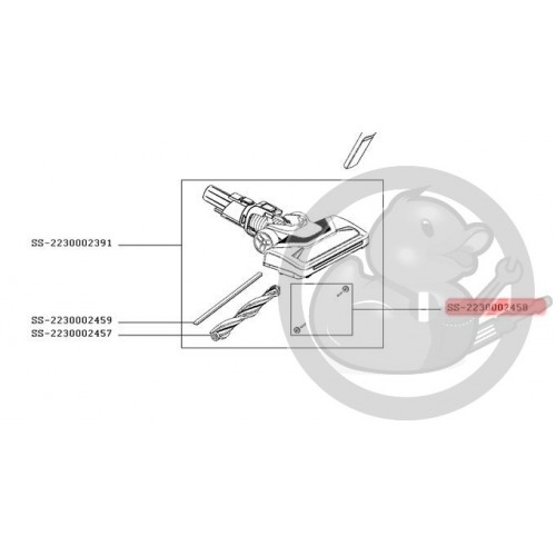 Roulette + axe x2 brosse aspirateur Rowenta SS-2230002458