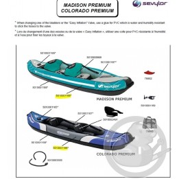 Vessie latérale droite kayak Sevylor 5010001166