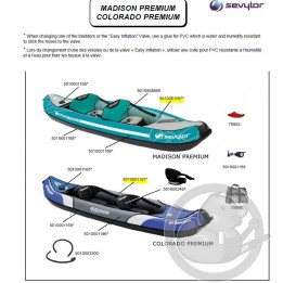 Vessie latérale gauche kayak Sevylor 5010001167