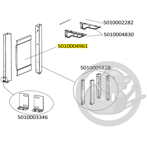 Panneau latéral gauche ou droit gris foncé barbecue CAMPINGAZ 5010004961