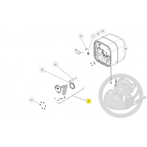 Ens. résistance blindée 2000W + joint + anode L185 chauffe-eau Atlantic Thermor Sauter 030363