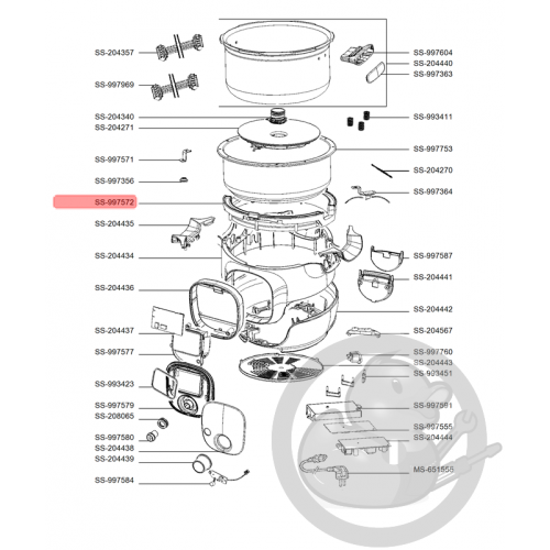 Bague corps supérieur multicuiseur intelligent cookeo mini Moulinex SS-997572