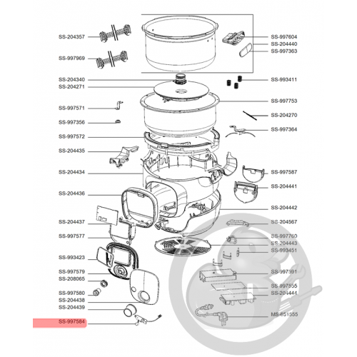 Carte électronique multicuiseur intelligent cookeo mini Moulinex SS-997584