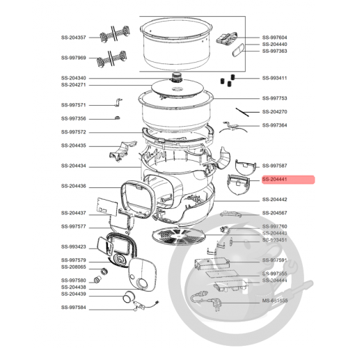 Support bac multicuiseur intelligent cookeo mini Moulinex SS-204441