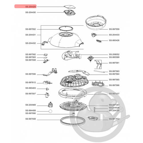 Enjoliveur poignée multicuiseur intelligent cookeo mini Moulinex SS-204429