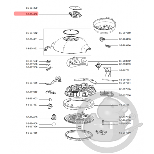 Poignée multicuiseur intelligent cookeo mini Moulinex SS-204430