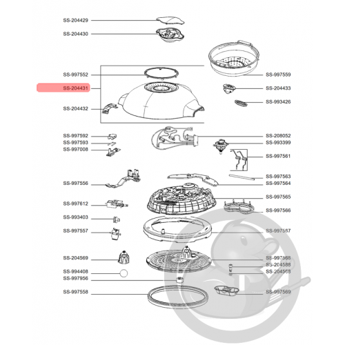 Couvercle supérieur multicuiseur intelligent cookeo mini Moulinex SS-204431