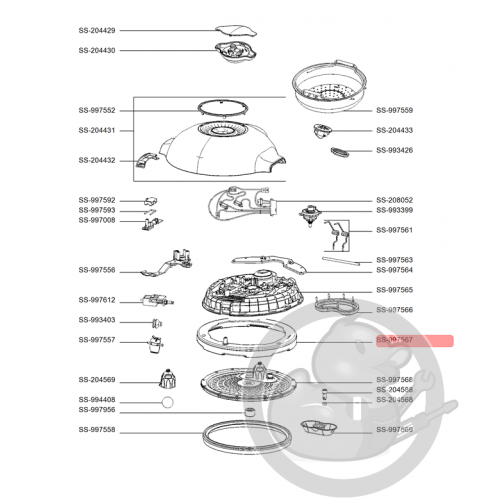 Bague verrou multicuiseur intelligent cookeo mini Moulinex SS-997567