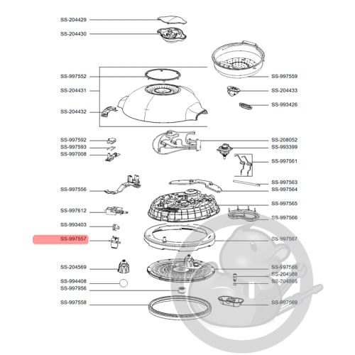 Verrou + ressort multicuiseur intelligent cookeo mini Moulinex SS-997557