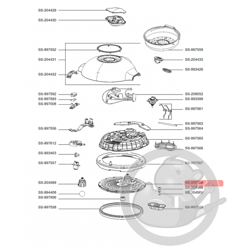 Réflecteur couvercle + joint multicuiseur intelligent cookeo mini Moulinex SS-997568