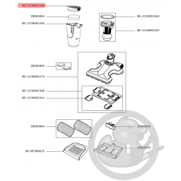 Couvercle bac vert aspirateur vapeur clean&steam Rowenta RS-2230002286