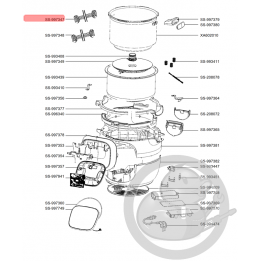 Faisceau couvercle multicuiseur intelligent cookeo touch mini Moulinex SS-997347