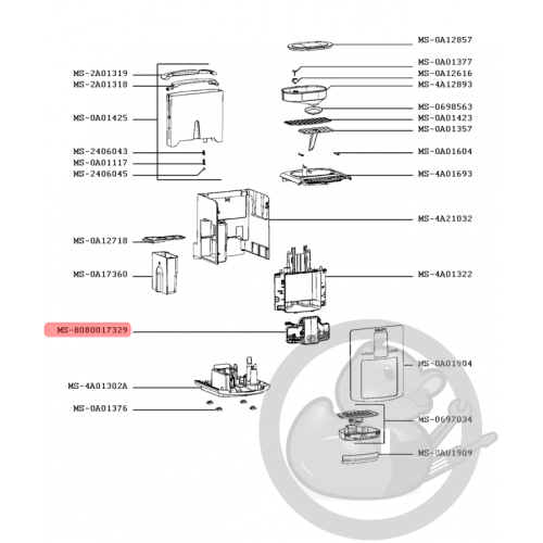 Carte électronique de commande cafetière expresso espresseria Krups MS-8080017329