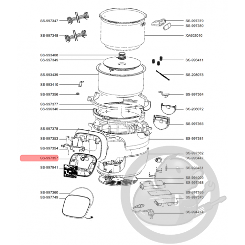 Support carte électronique multicuiseur intelligent cookeo touch mini Moulinex SS-997357