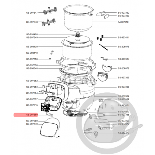 Carte électronique wifi multicuiseur intelligent cookeo touch mini Moulinex SS-997359