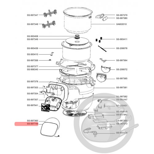 Ecran + carte électronique multicuiseur intelligent cookeo touch mini Moulinex SS-997749