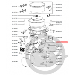 Boitier inférieur + pied X3 multicuiseur intelligent cookeo touch mini Moulinex SS-997758