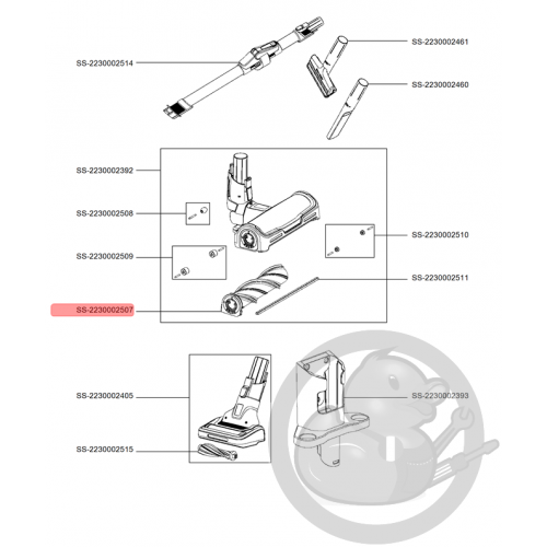 Brosse / électro-brosse aspirateur à main Xforce flex Rowenta SS-2230002507