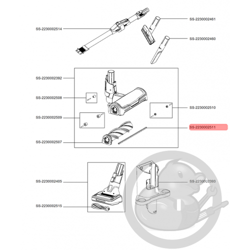 Brossette / électro-brosse aspirateur à main Xforce flex Rowenta SS-2230002511