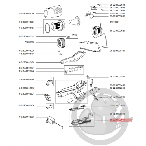 Batterie li-ion 32.4v aspirateur à main Xforce flex Rowenta SS-2230002589