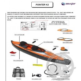 Vessie plancher POINTER K2 kayak SEVYLOR 5010002201