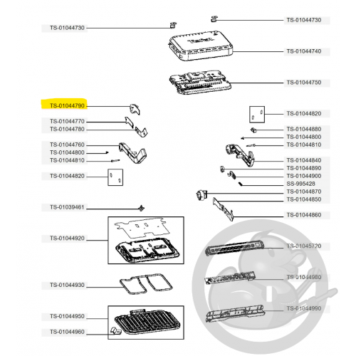 Levier gauche optigrill 4en1 et 2en1 Tefal TS-01044790