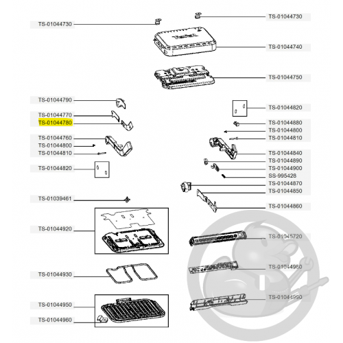 Cache avant gauche optigrill 4en1 et 2en1 Tefal TS-01044780