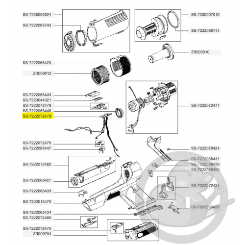 Carte électronique + faisceau x4 aspirateur à main Xforce flex Rowenta SS-7222072478