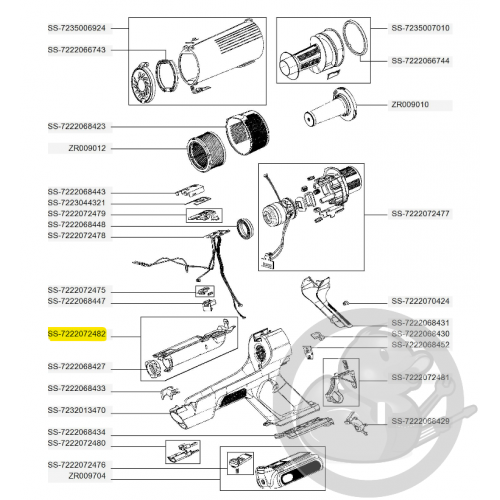 Tube air + joint aspirateur à main Xforce flex Rowenta SS-7222072482