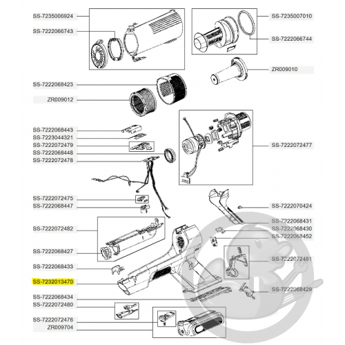 Corps noir aspirateur à main Xforce flex Rowenta SS-7232013470