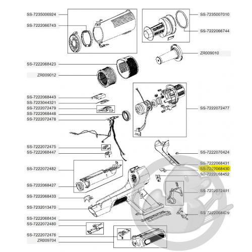 Touche poignée aspirateur à main Xforce flex Rowenta SS-7222068430