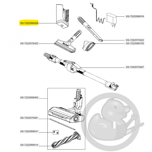 Support mural noir aspirateur à main Xforce flex Rowenta SS-7222068456