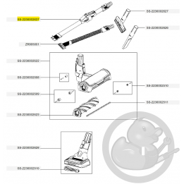 Tube flexible noir aspirateur à main Xforce flex Rowenta SS-2230002637