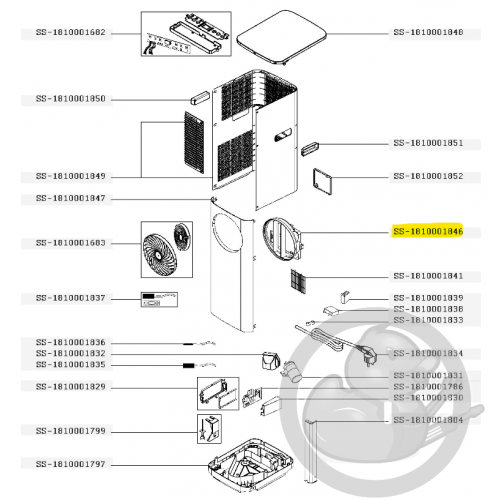 Support avant climatiseur turbo cool Rowenta SS-1810001846