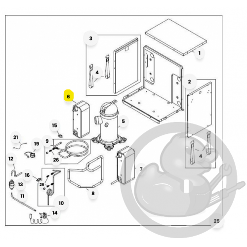 Echangeur 54H-F + manchon + isolation (chaud.) chaudière et PAC Atlantic 922504