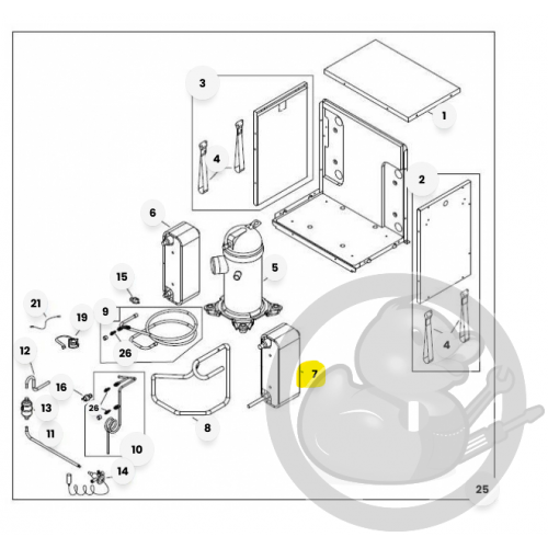 Echangeur 64H-F + manchon + isolant (capt.) chaudière et PAC Atlantic 922505