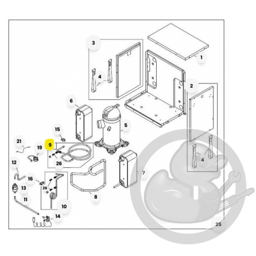 Tuyau sortie compresseur 6KW + isolation chaudière et PAC Atlantic 982417