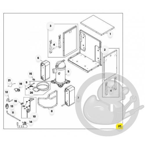 Groupe frigorique 6KW chaudière et PAC Atlantic 935002