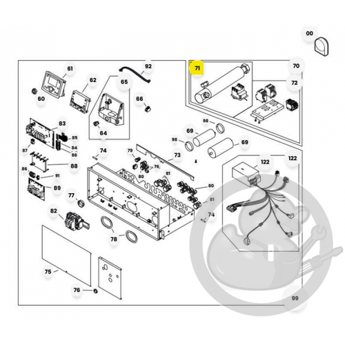 Résistance + thermostat secu tri 110°C chaudière et PAC Atlantic 965906