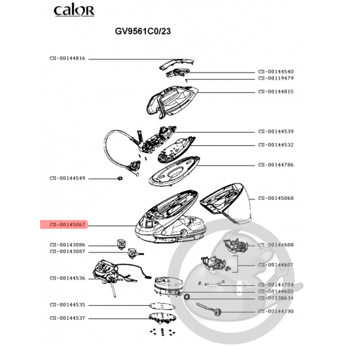 Boitier + support centrale vapeur Calor CS-00145067