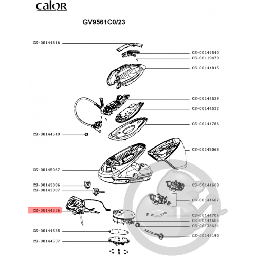 Boitier + carte électronique centrale vapeur Calor CS00144536