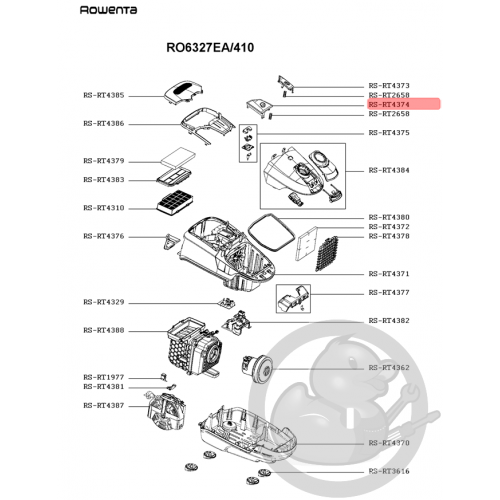 Pédale enrouleur marron aspirateur Rowenta RS-RT4374