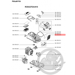 Grille filtre mousse noir aspirateur Rowenta RS-RT4378