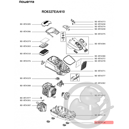 Roulette aspirateur Rowenta RS-RT3616 - Coin Pièces