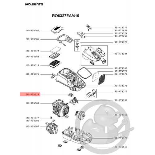 Carte électronique aspirateur Rowenta RS-RT4329
