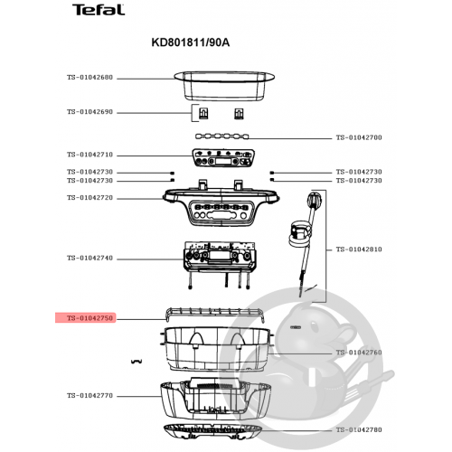 Grille cake factory Tefal TS-01042750 - Coin Pièces
