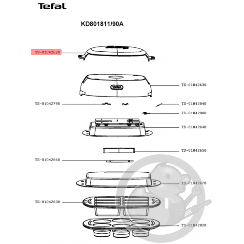 Enjoliveur rose couvercle cake factory Tefal TS-01042620