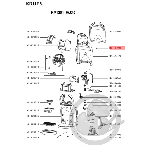 Epingle cafetière dolce gusto Krups MS-624080