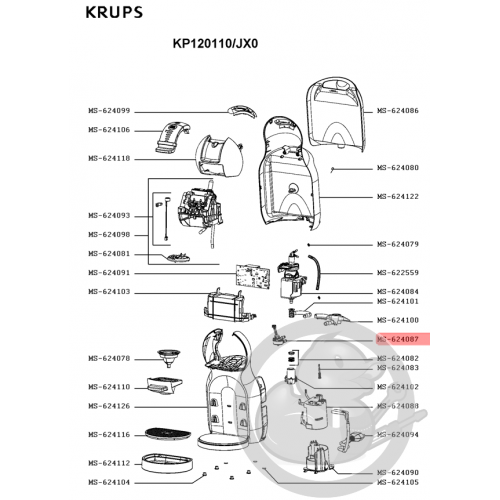 Débitmètre cafetière dolce gusto Krups MS-624087